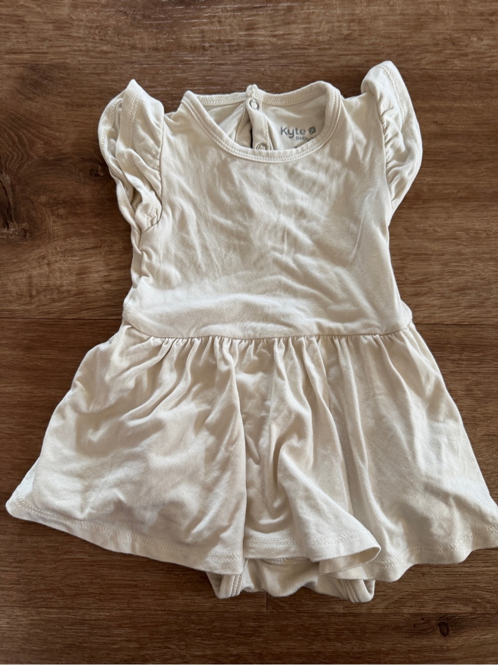 Kyte BABY Twirl Bodysuit Dress 3-6mo Ecru Ivory